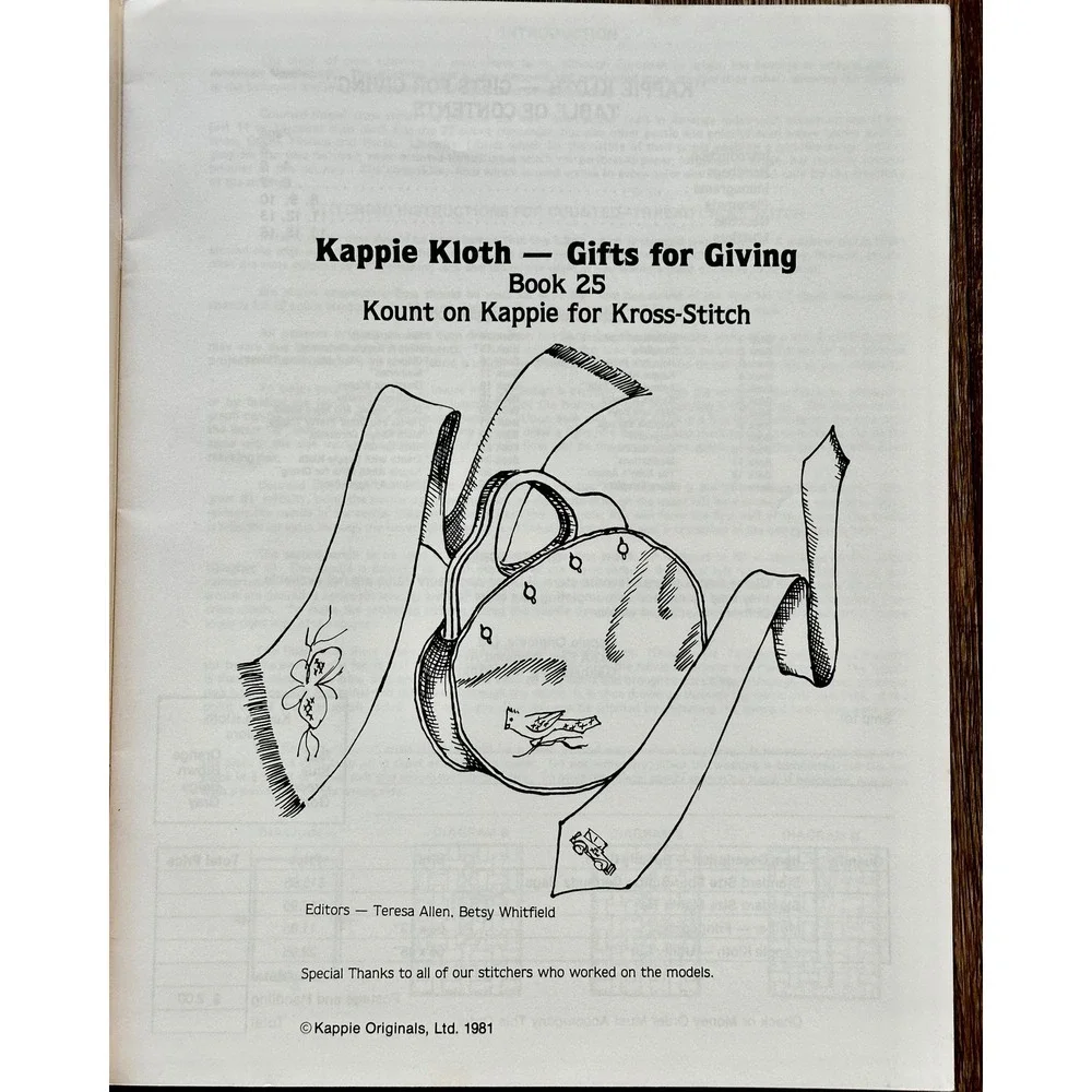 Vintage 1981 Kappie Originals Book 25 Cross Stitch Needlepoint Patterns Gifts